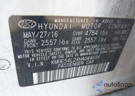 2017 Hyundai Sonata Plug-In Hybrid Limited from USA, damaged, VIN KMHE54L2XHA044634